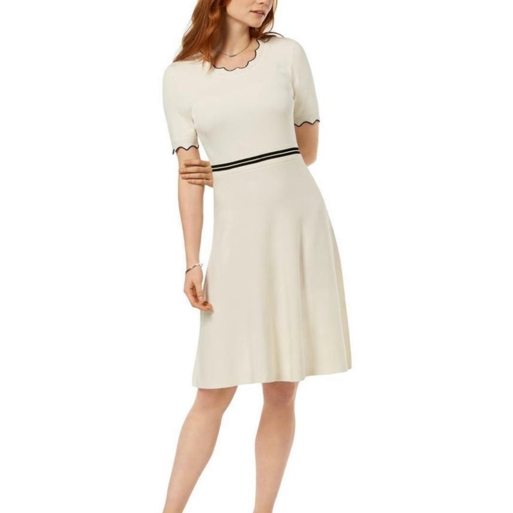 Maison Jules || NWT Scalloped Fit Flare Dress - Picture 1 of 7